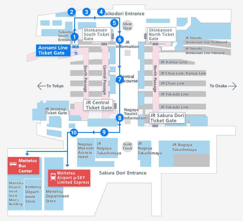 Hướng dẫn tuyến di chuyển đến Aonami